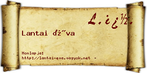 Lantai Éva névjegykártya